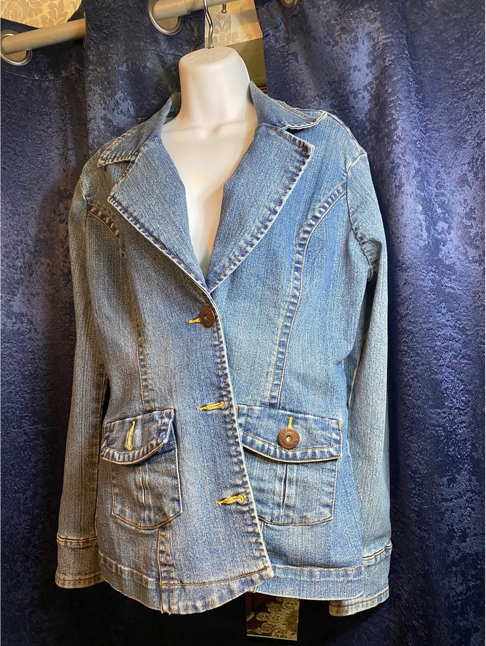 Vintage Z Cavaricci Women’s Large Denim Jean Jacket Y2K